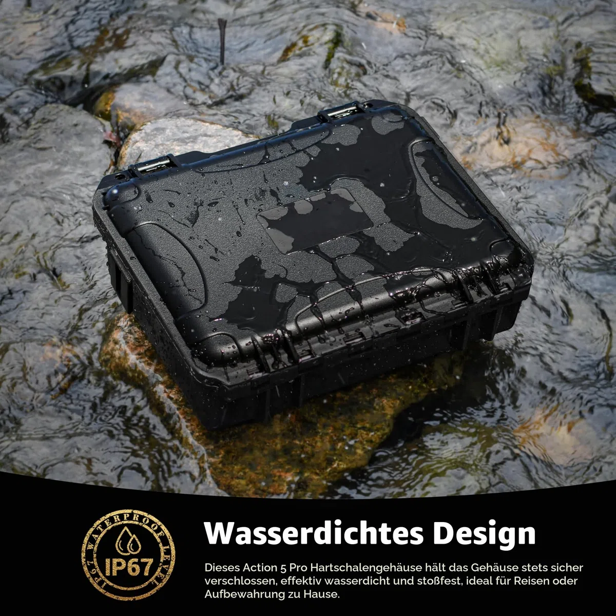 Tomat Action 6/5 Pro Koffer Hülle Wasserdicht Hart Doppellagig Tragetasche für DJI Osmo Action 6/5 Pro/4 Zubehör Hartschalen Reisetasche Tasche,Schutz, kompatibel mit MIC 2/multifunktionaler Ladegriff