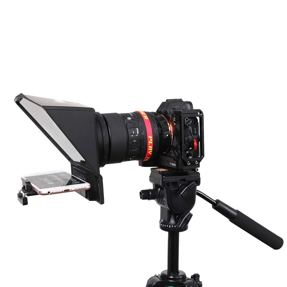 Desview - T2 - Teleprompter für Smartphone, Tablet oder DSLR-Kamera bis zu 8“ - Videoaufnahme - Autocue