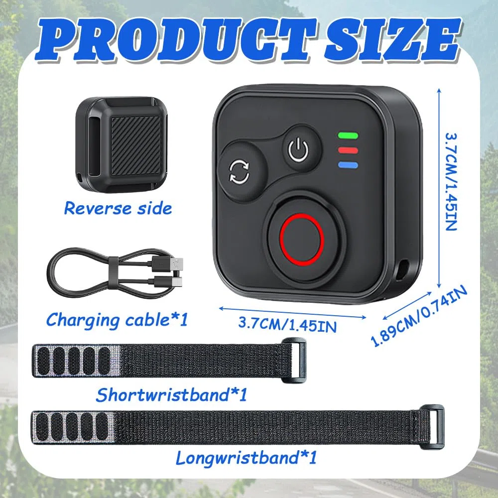 Bluetooth Fernbedienung für Insta360 X5/X4/X3/Ace Pro 2/Ace Pro/GO3S/GO3/GoPro Hero 13/12/11/IOS/Android, Smart Wireless Fernbedienung mit Handschlaufe zur USB-Ladekabel, Reichweite 50m