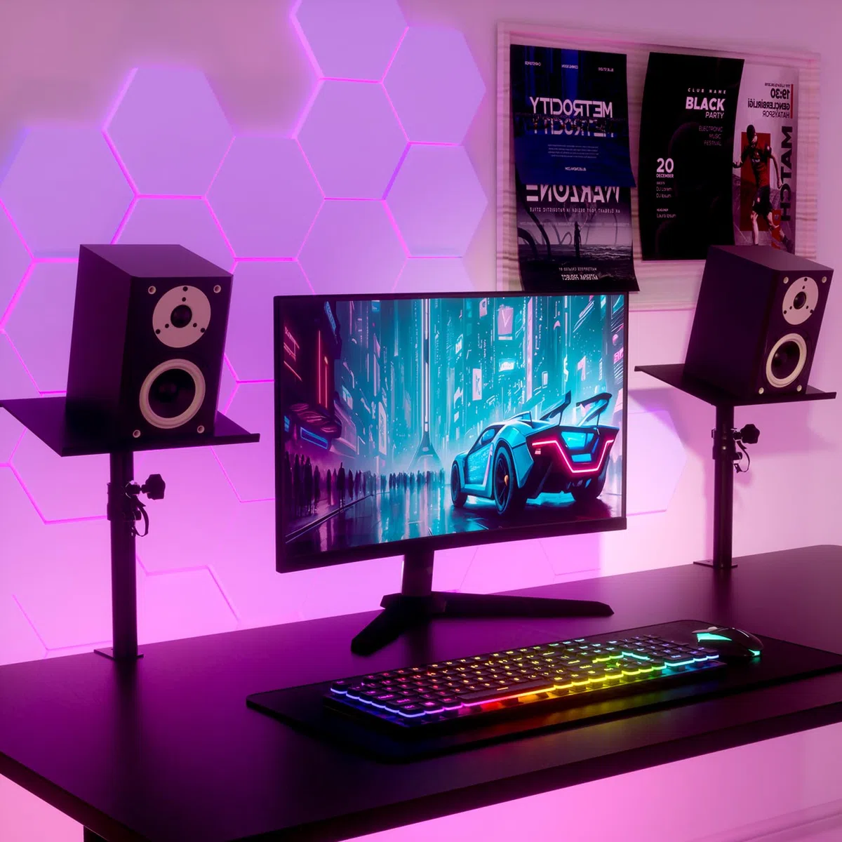 Lautsprecher ständer Paar Höhenverstellbar Neigbar,Boxenständer mit Tischklemme,Anti-Rutsch-Pad,Speaker Stand Tragfähigkeit bis zu 15 kg,Ideal für Schreibtisch,DJ Tisch oder Tonstudio