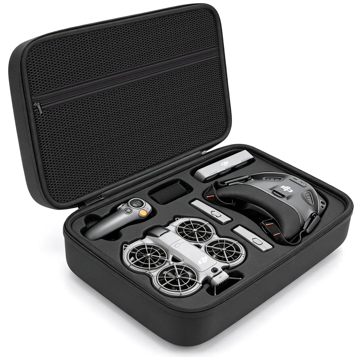 Drohnen Tasche Case für DJI NEO 2 Motion Combo, PU Leder Harte Tragetasche für DJI NEO 2, Wasserdicht, Tragbar, Schultertasche für Drohne Schwarz, RC 2 Fernbedienung, Akku und Zubehör