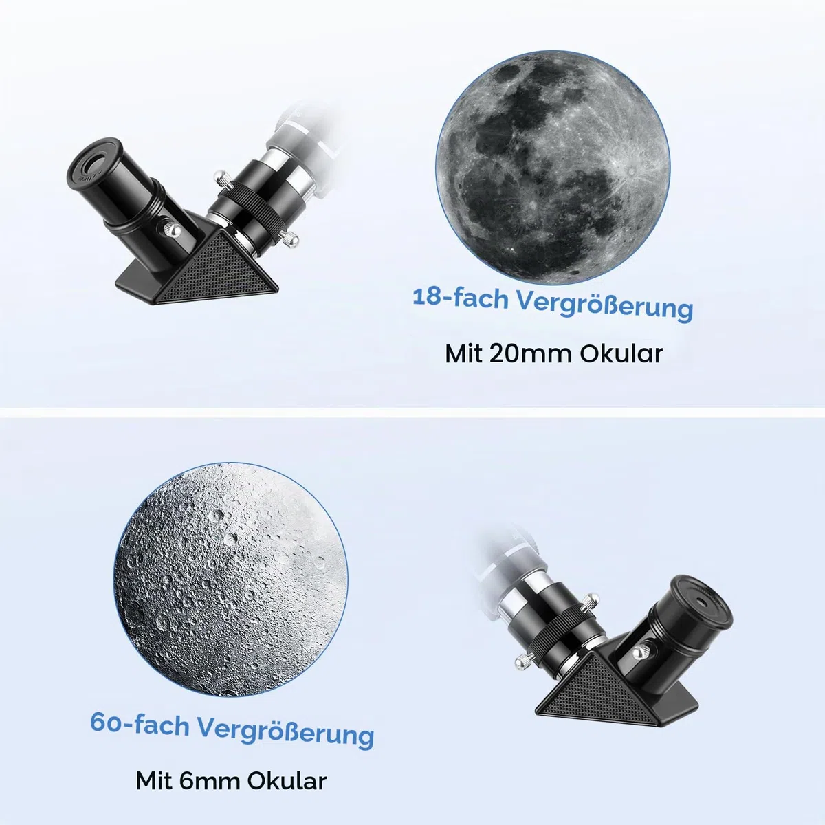 Cowiewie Teleskop für Kinder Teleskope Outdoor Weltraum Astronomie Anfänger Enthält Zwei Okulare Tragbares Refraktor Spektiv mit Stativ Geschenke
