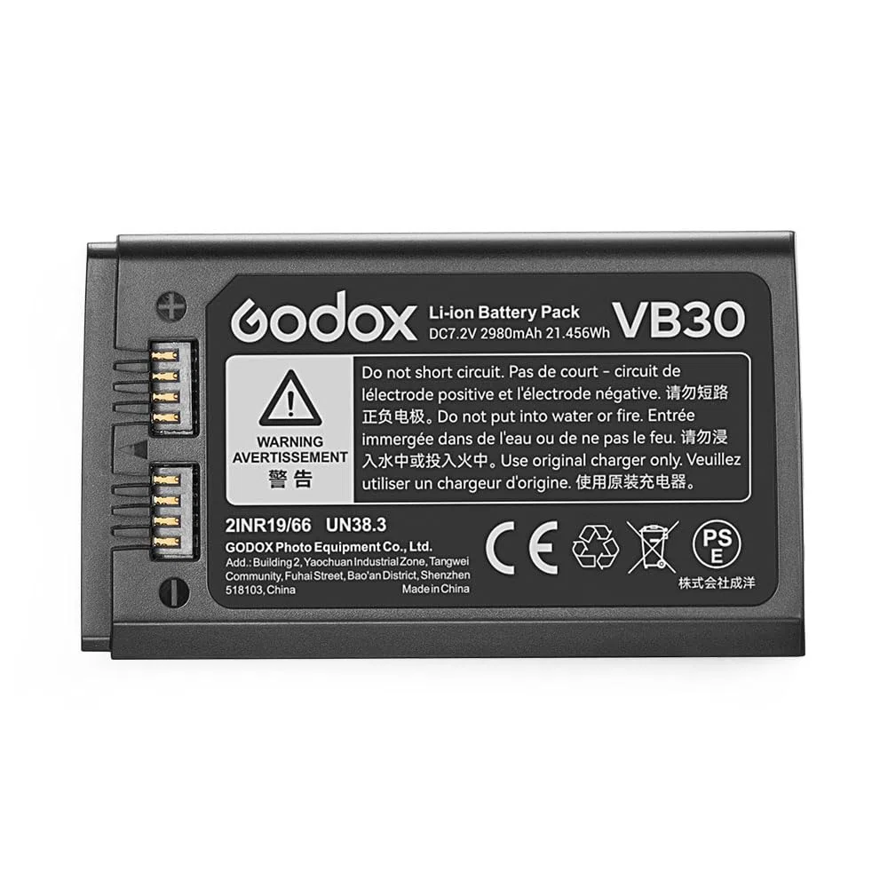 Godox VB30 Akku V100 V1Pro V1 PRO 7,2 V/2980 mAh Li-Ionen-Akku Pack für GODOX V100 V1PRO-S V1PRO-N V1PRO-C V1PRO-F V1PRO-O V1PRO Flash und V1 V860III V860III-S V860III-C V860III-C V8600III-C