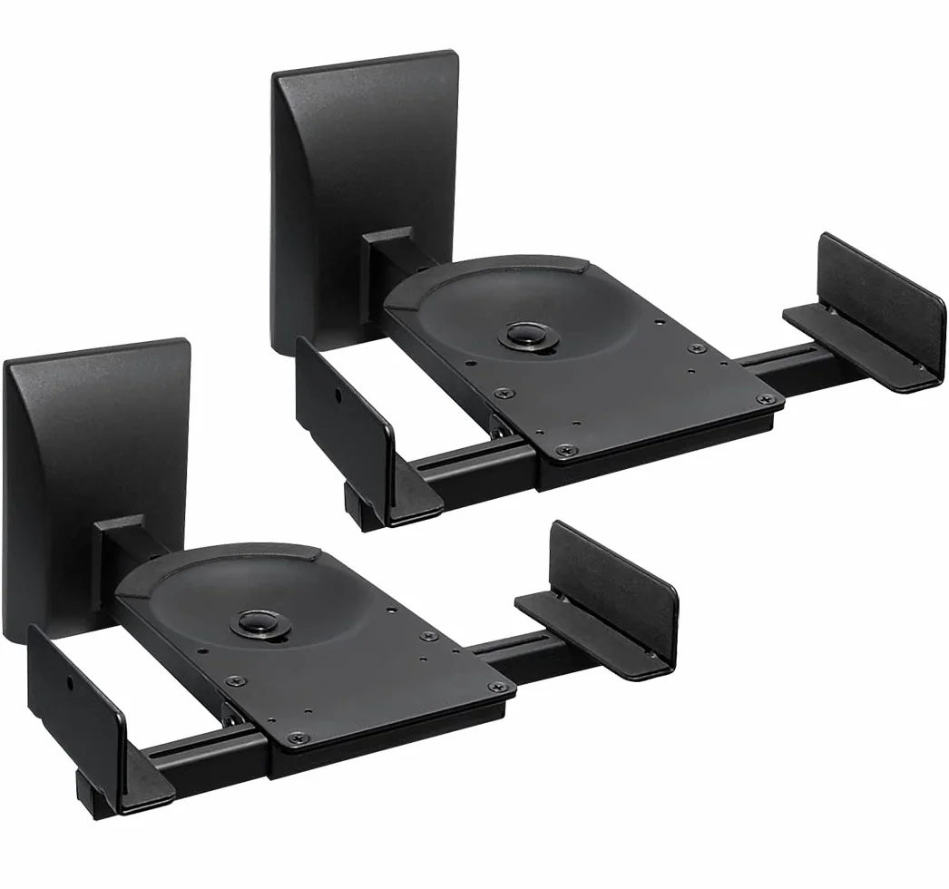 mywall HB5L HB 5 L Lautsprecher-Wandhalterung einstellbar ohne Werkzeug Neigbar+Schwenkbar 25 kg Schwarz 1 Paar