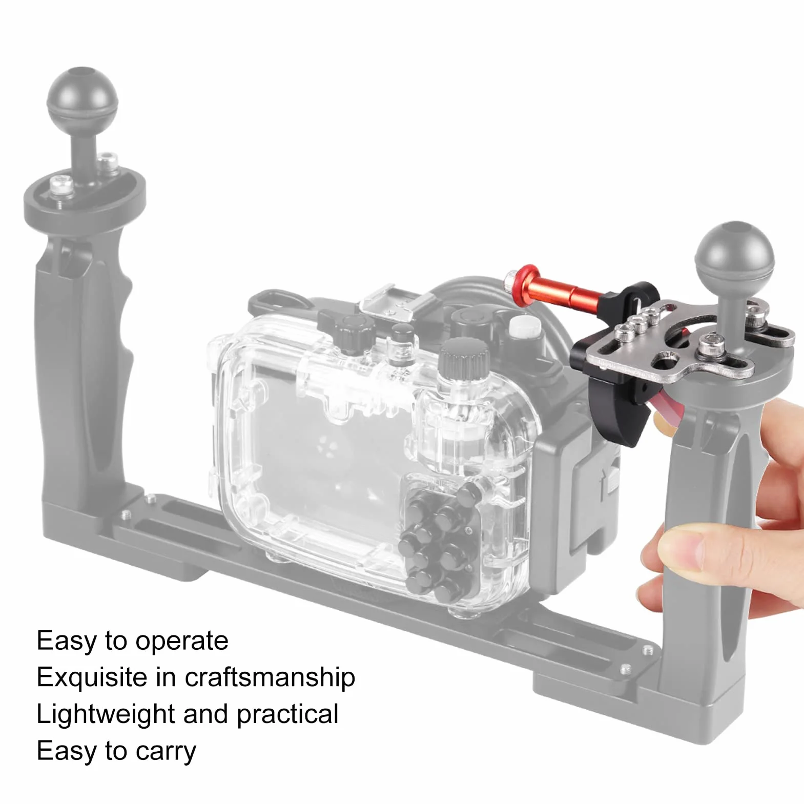 Elprico Kamera-Tauchbrett-Stabilisator, Unterwasser-Auslöser-Verlängerungshebel Tragbarer Tauchtablett-Stabilisator für Kamera