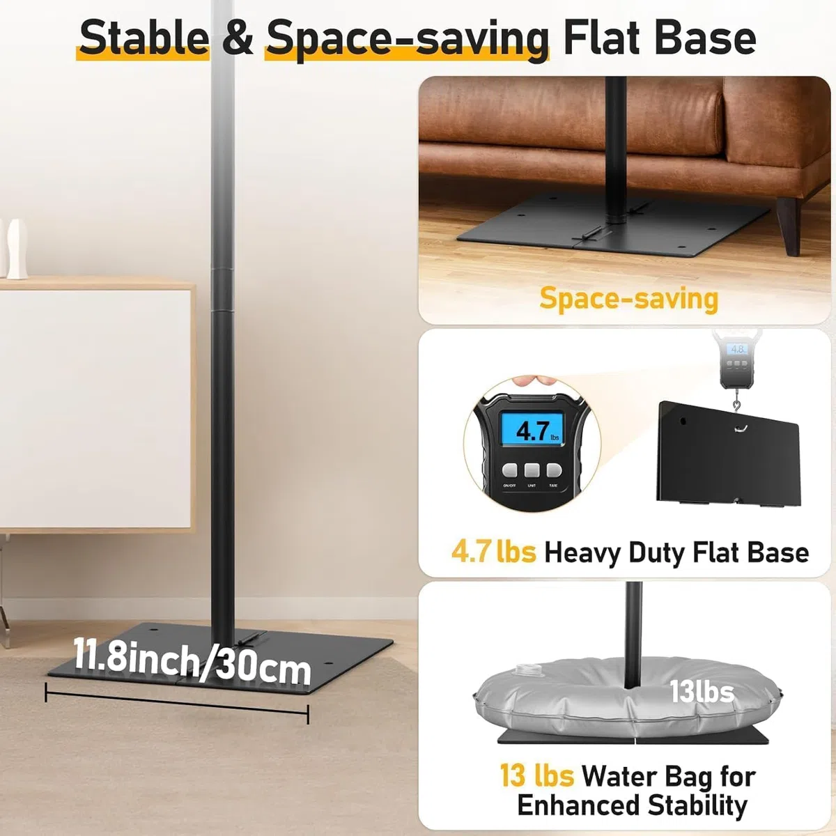 Beamer Leinwand mit Ständer 100 Zoll, EMART Tragbare 16:9 HD 4K Faltbar Indoor Projektor Leinwand mit Tragetasche und Robuster Basis, Projector Screen für den Garten, Partys und Heimkino