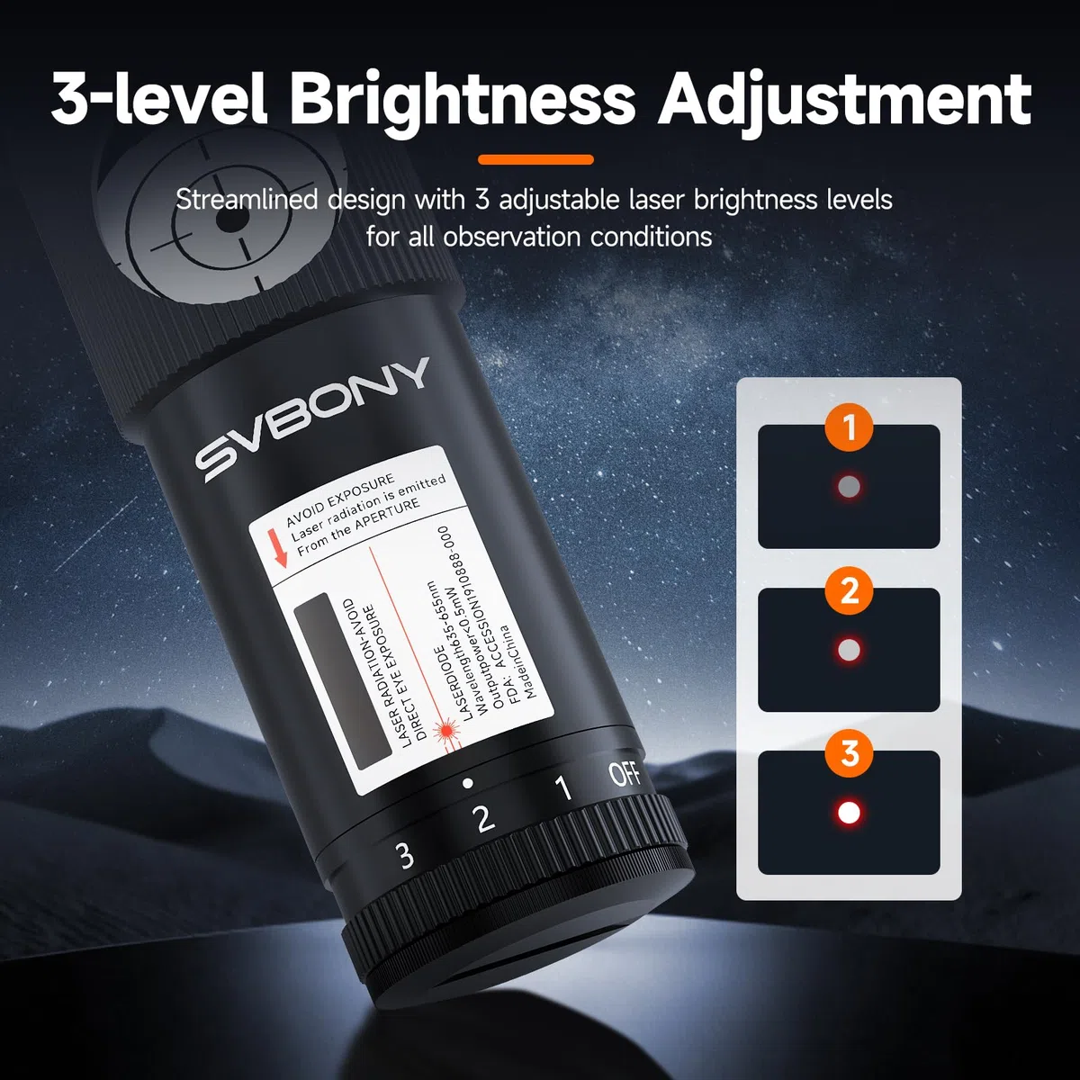 Svbony SV121 Kollimator für Teleskop 1,25'', 3 Helligkeitsanpassung, Dreieckige Positionierschraub, Doppelte Dichtungsringe, für Newton SCT Reflector Teleskop Astronomischen Beobachtung