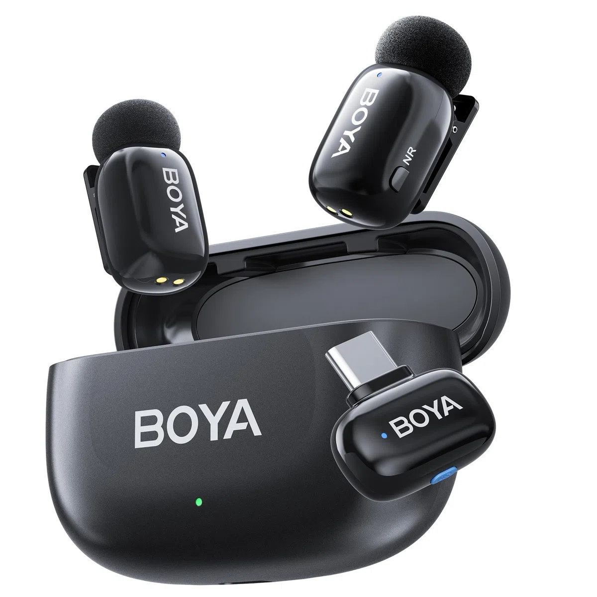 BOYA Mini 2 Mikrofon Handy, Wireless Lavalier Mikrofon für iPhone15/16/17 & Android USB-C, Ansteckmikrofone mit 48kHz/24Bit, App-Steuerung für Vlogging, TikTok Content Creator