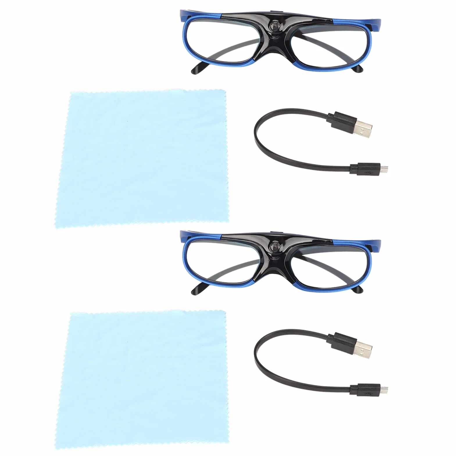 2er-Pack DLP Link 3D-Brillen, Wiederaufladbare Active Shutter-Brillen, 144 Hz, für Alle DLP Link 3D-Projektoren
