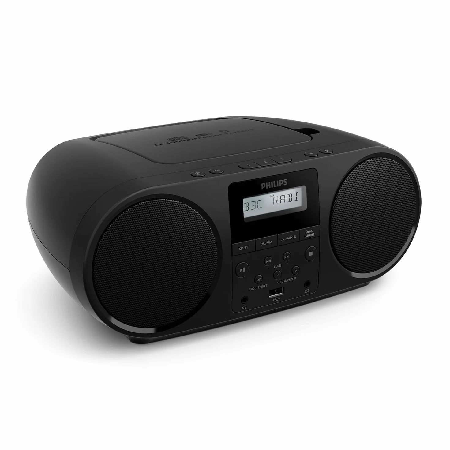 Philips TAZ6000 Multifunktions-CD-Spieler mit DAB+-/FM-Radio, Bluetooth 5.4, USB, Dynamic Bass und 3,5 mm Kopfhörerbuchse