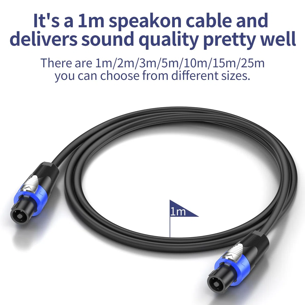 GCTBL 5M 2Pack Speakon auf Speakon Kabel, Professionelles 15 Gauge Audiokabel DJ/PA Lautsprecherkabel mit Twist Lock