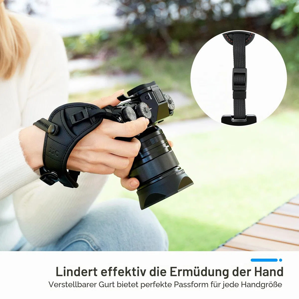 JJC Handschlaufe für DSLR Kamera Canon Nikon Olympus Sony Panasonic Pentax(mit Arca Swiss Type Plate)