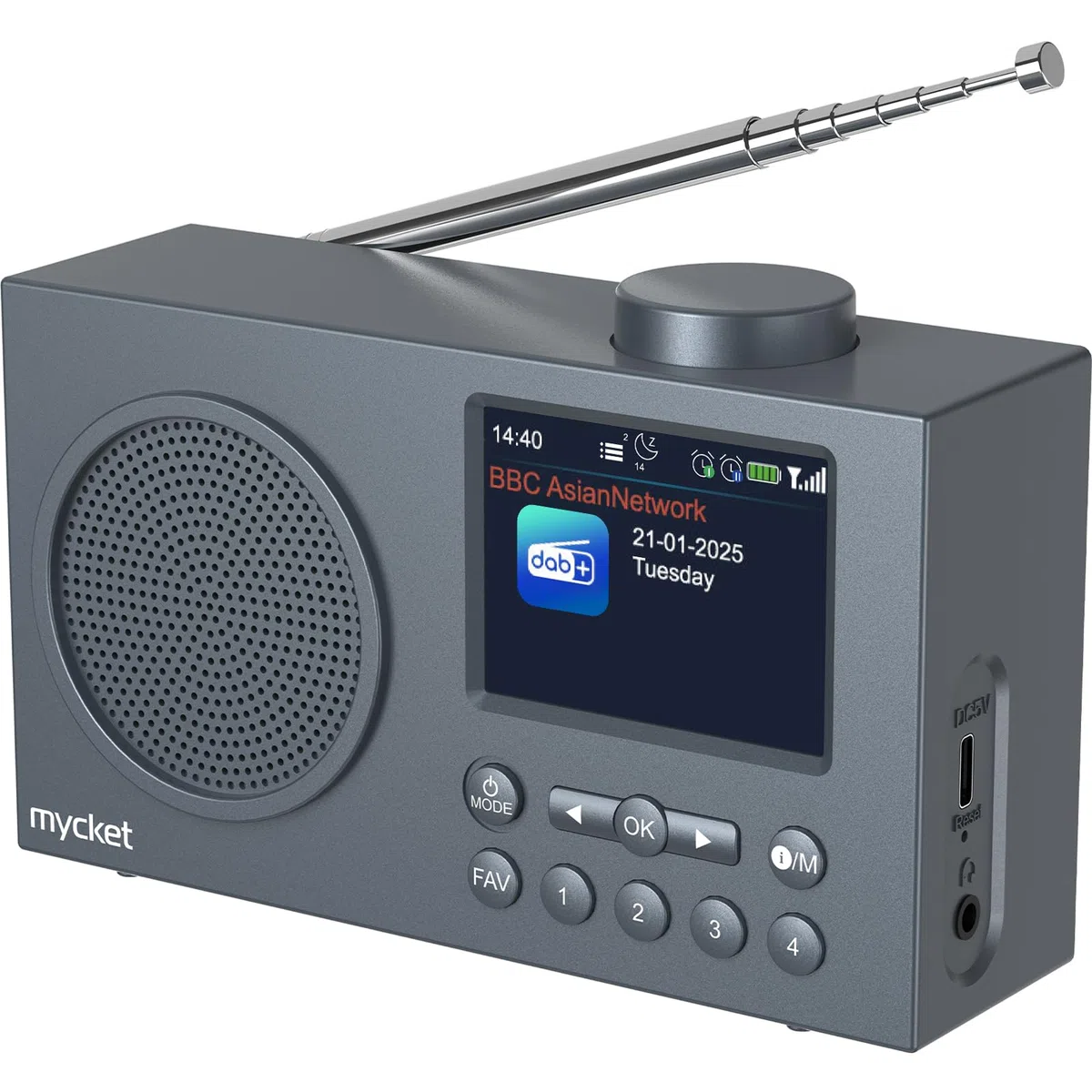 Mycket Tragbares DAB/DAB+ Radio, UKW Digital Radio mit 2025 Neuesten Signalempfängertechnologie, FM Wiederaufladbar Radio mit Bluetooth 5.0, Dual Wecker, 40 Voreingestellte, 2,4 "großes Farbdisplay