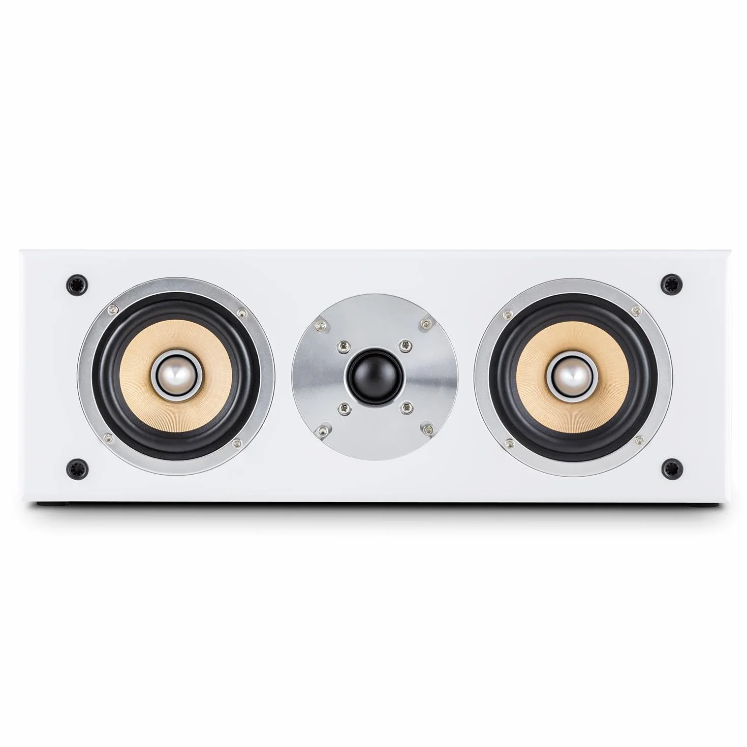 auna - Line 500 CS-WH, Center-Lautsprecher, Center Speaker, 60 Watt RMS, 2-Wege System, passiv, Zwei 10cm (4") Mitteltöner, EIN 2,5 cm (1")-Hochtöner, weiß