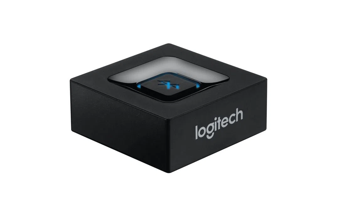 Logitech Kabelloser Bluetooth Audio-Empfänger, Multipoint Bluetooth, 3.5 mm & Cinch-Eingang, Pairing-Taste, 15 m Reichweite, UK Stecker, PC/Mac/Tablet/Handy/AV-Receiver/Stereoanlage - Schwarz