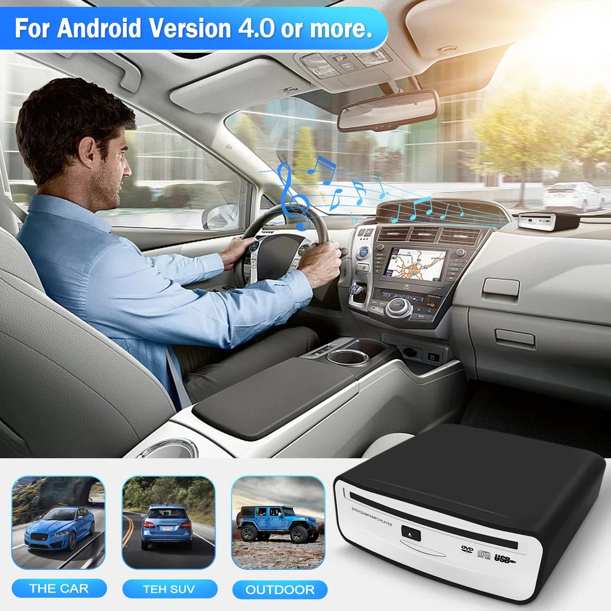 USB 2.0-Schnittstelle Autoradio CD/DVD Dish Box Player Externe Stereoanlage für Android