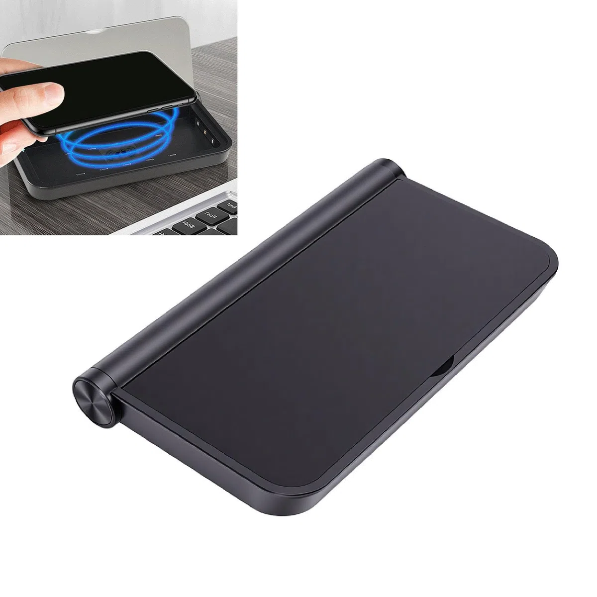Cuifati Handy-Reinigungsbox, 15 W Schnelles Kabelloses Ladegerät für Smartphones Innerhalb von 7 Zoll, mit Schneller, Effektiver Reinigung (Black)