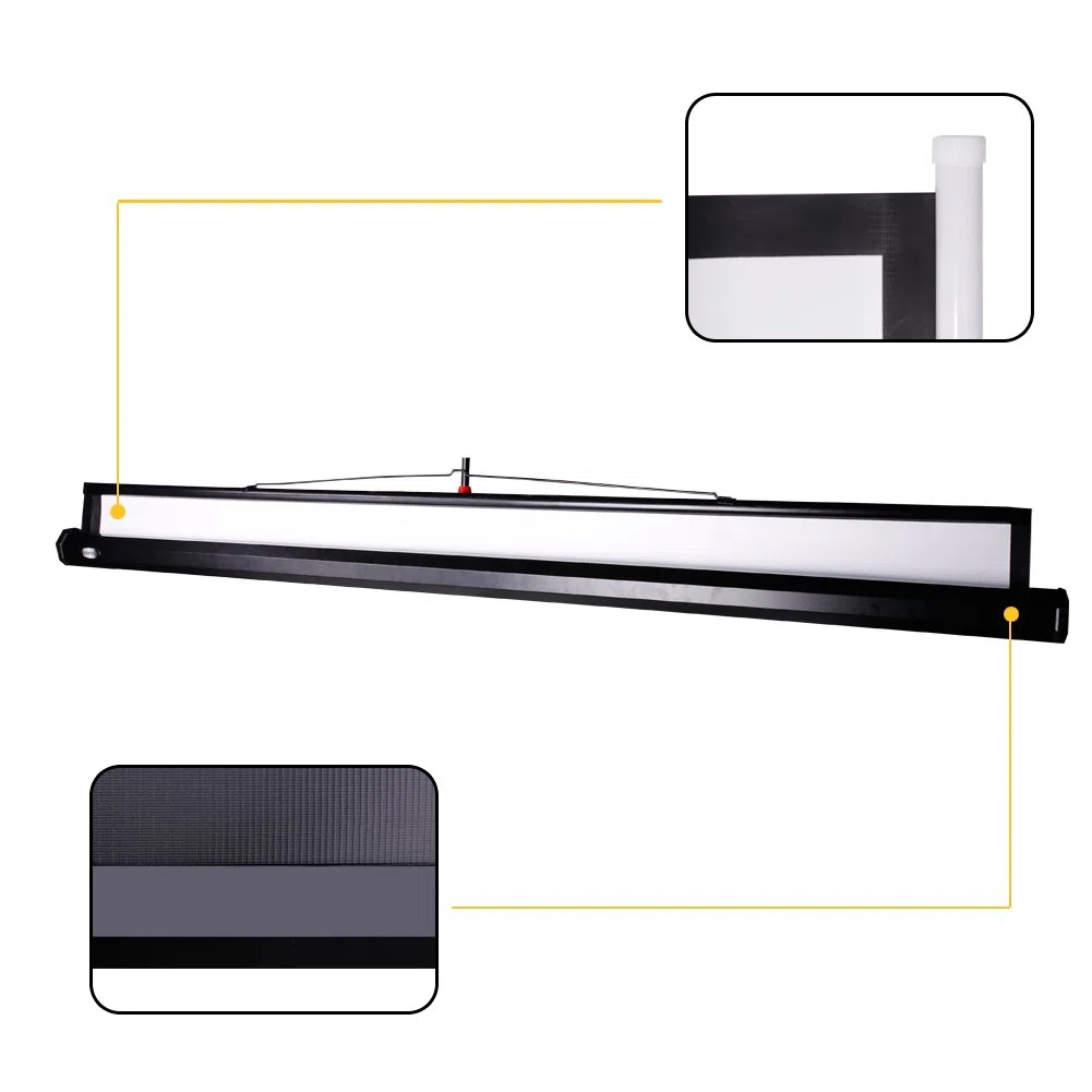 CCLIFE Beamer Leinwand mit Stativ Inklusiv Montagematerial 85/99 / 114 Zoll Projektionsleinwand Rolloleinwand heimkino Mobile