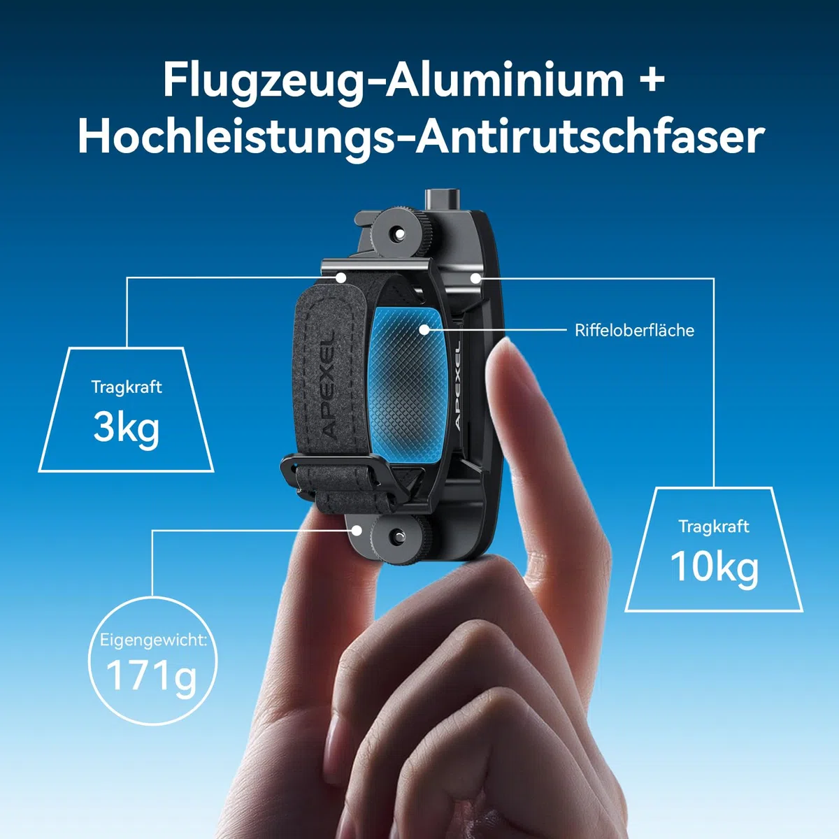APEXEL Universal Fernglas Rucksack Adapter – 38mm Schnellwechselplatte & 1/4" Gewindeanschluss,Teleskop-Halterung Adapter,Monocular Telescope-Rucksack Clip,Geeignet für Rucksackgurte/Gürtel