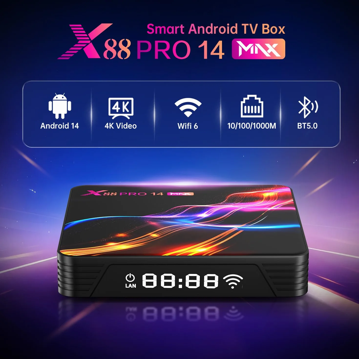 Android TV Box 14.0,Android Box 4GB RAM 32GB ROM RK3528 Quad-Core 64bit Cortex-A53,2025 TV Box Support 4K 2.4G /5G dual-Band WiFi Ethernet 10/100MUSB 3.0/2.0 Smart Box