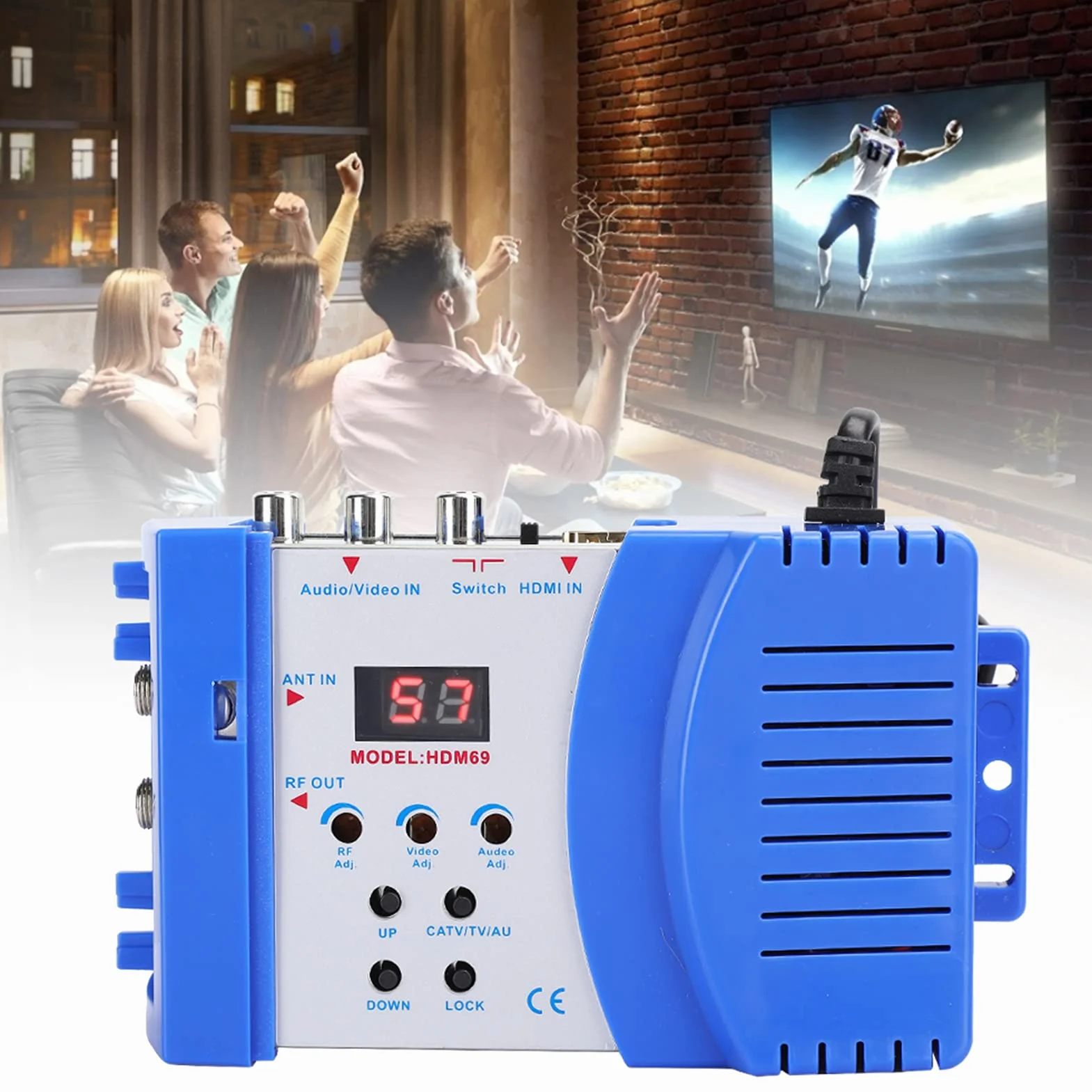 HDMI zu RF Audio Video TV Signalwandler - HF-Wandler Mit PAL Formatausgang VHF UHF Betriebsfrequenz 47~868MHz und AV Eingangsanschlüsse