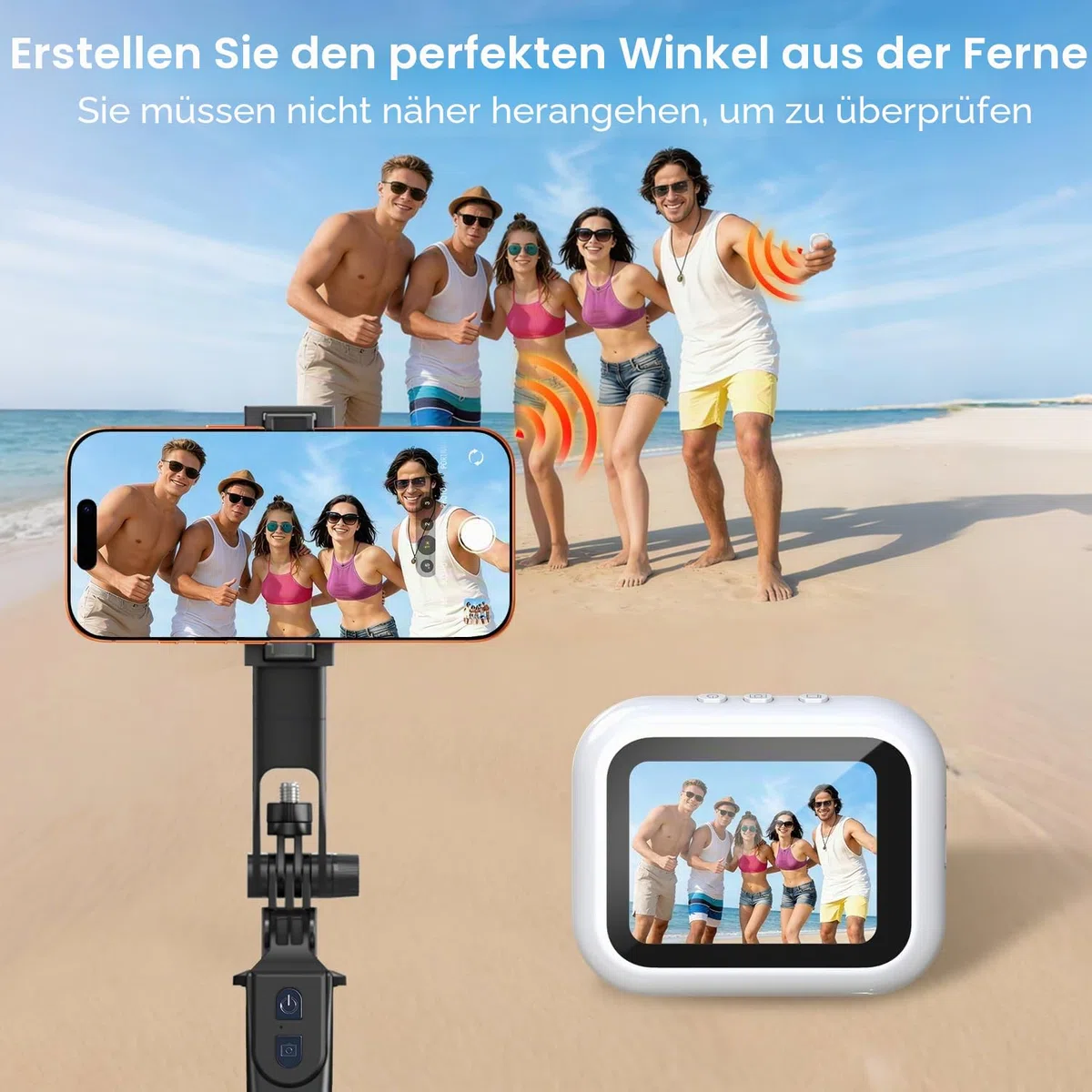yAyusi Mini Magnetischer Vlog-Selfie-Monitor-Bildschirm für iPhone, Kompakter Tragbarer Rückkamera-Monitor, Handy-Monitor-Bildschirm, Handy-Spiegel für Rückkamera-Aufnahmen/Streaming/TikTok/YouTube