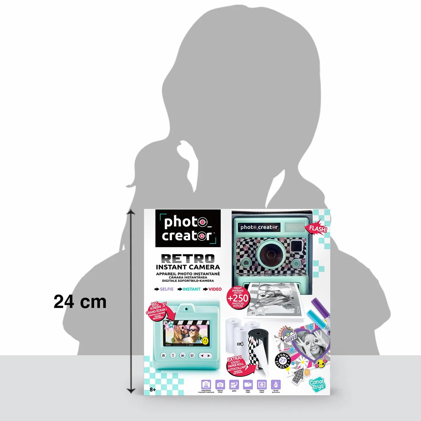 Canal Toys Photo Creator Retro Sofortbildkamera für Kinder, Digitale Sofortdruck-Kamera mit Thermopapierdruck