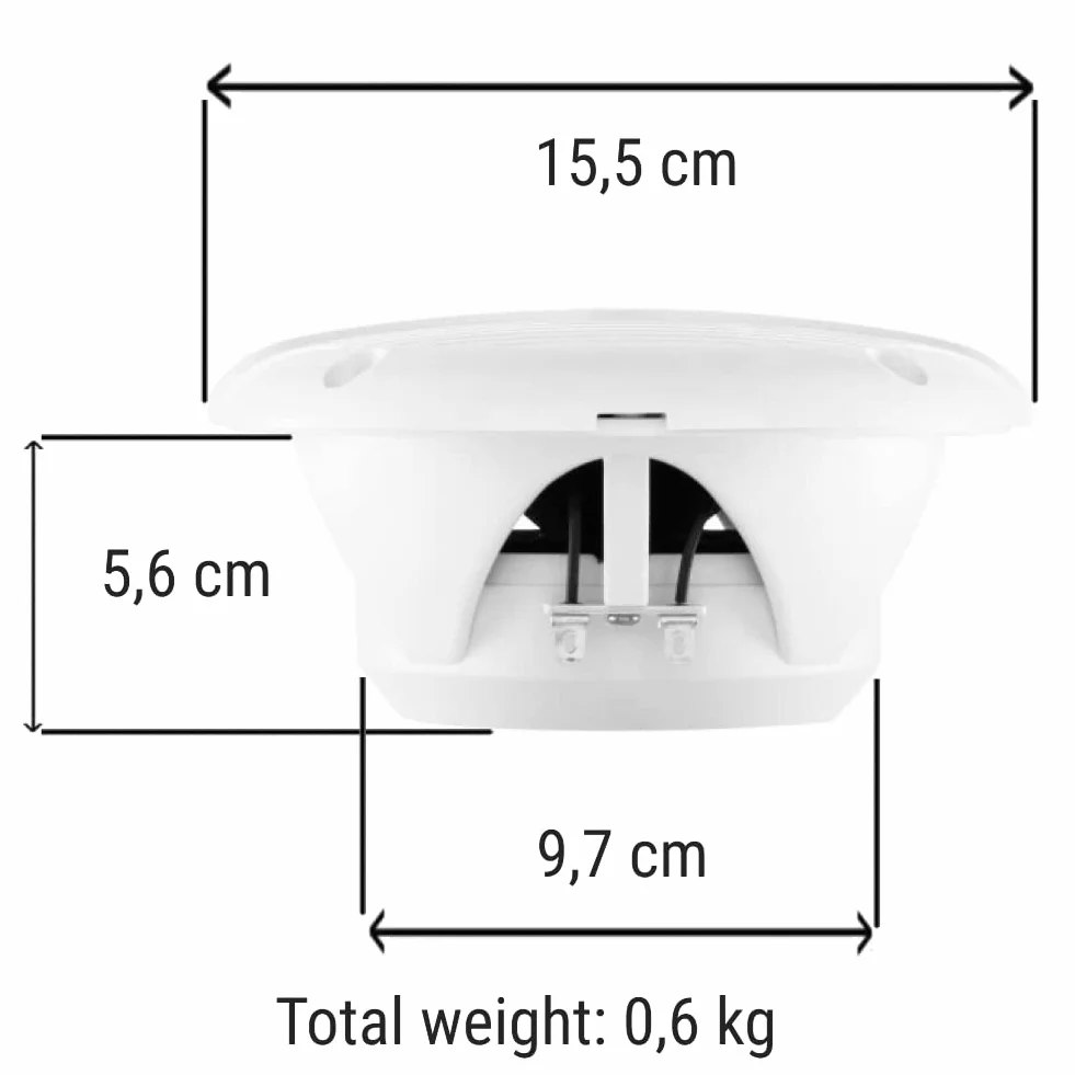 2 Marine-Lautsprecher kompatibel mit BOSS Audio MR50W 2-Wege 15,5 cm 75 watt rms 150 watt max wasserdichtes sea Pool Boot, pro Paar + 5 kostenlose Aufkleber