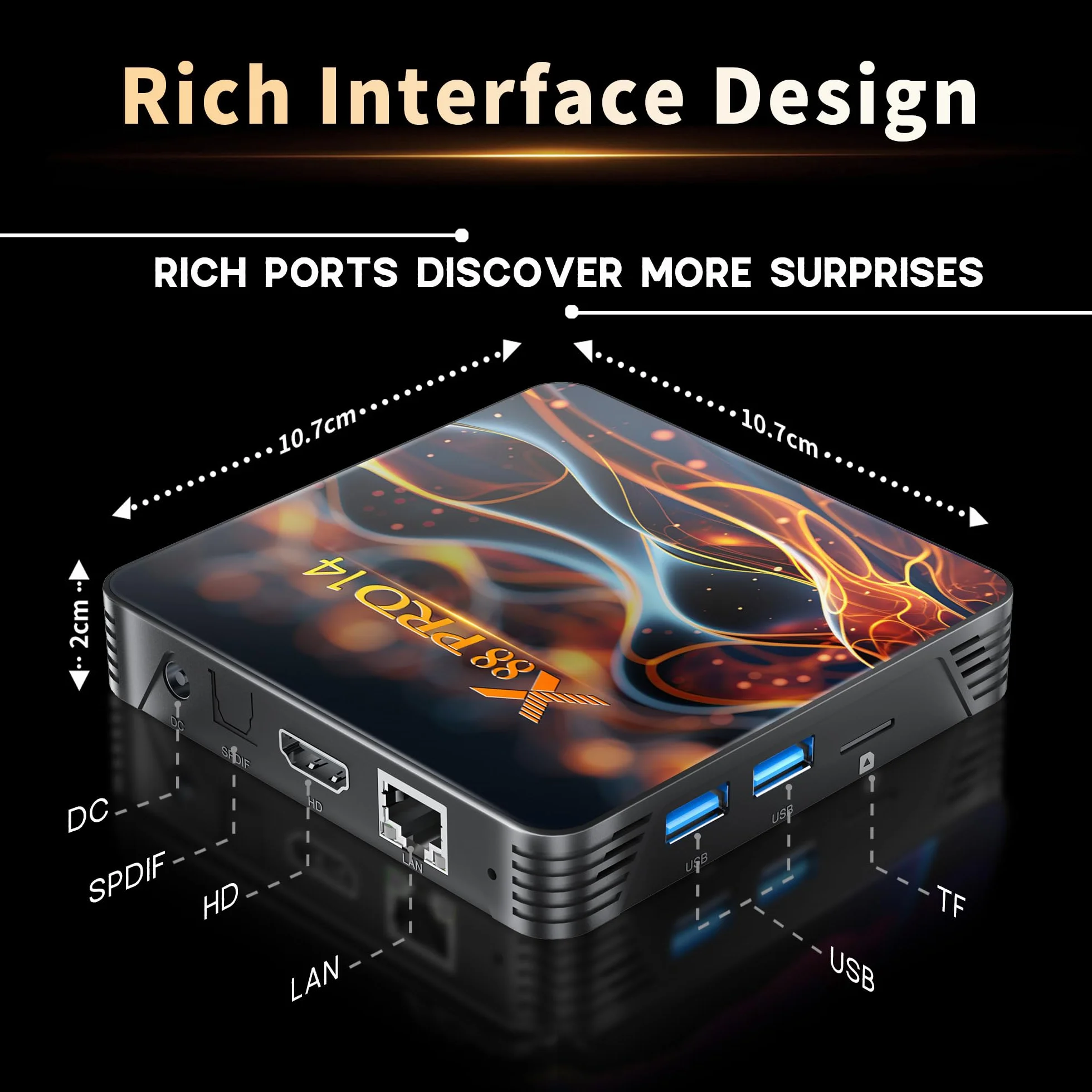 GREVA 8K Android 14.0 TV Box 2025, Android Box 2GB RAM 32GB ROM, Internet TV Box RK3518 Chipsatz Unterstützung 2.4GHz/5.0GHz Dual WiFi6 HDR10 BT5.0 USB3.0 Ethernet LAN 3D HD Smart TV Box Bluetooth