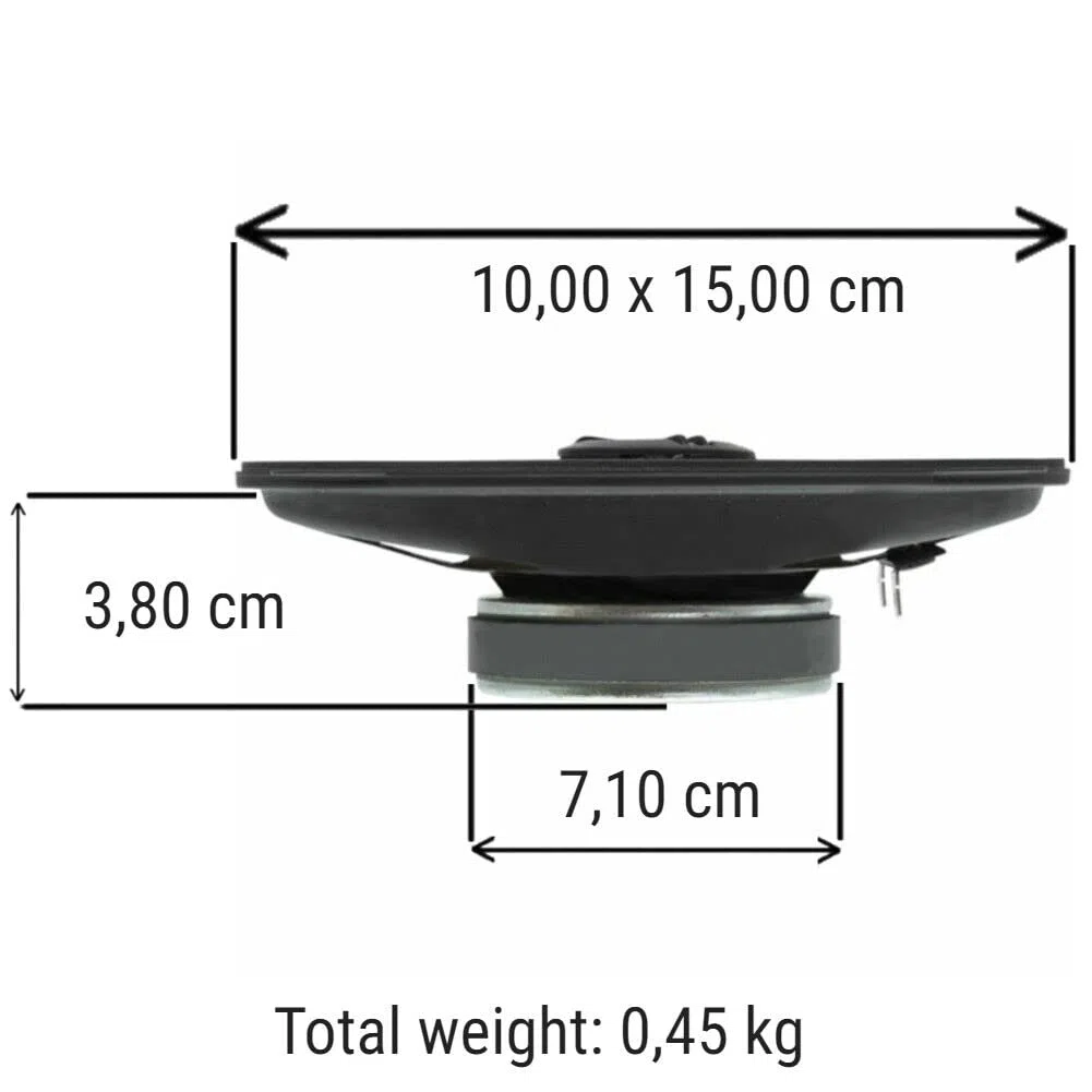 KIT SET FÜR ALPINE SXE-4625S 2 2-Wege Koaxial-Lautsprecher 4 x 6 10 x 15 cm 100x150 mm 20 Watt rms und 150 Watt max für Auto, Paar + 5 Aufkleber + Montageschrauben im Lieferumfang enthalten