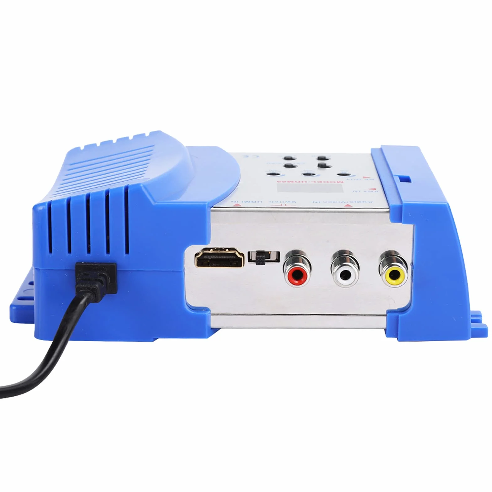 HDM69 Digitaler HF-Modulator, AV auf HF, VHF-Standard, UHF PAL, tragbarer Modulator, einstellbarer Ausgangspegel, Eingang und AV, unterstützt