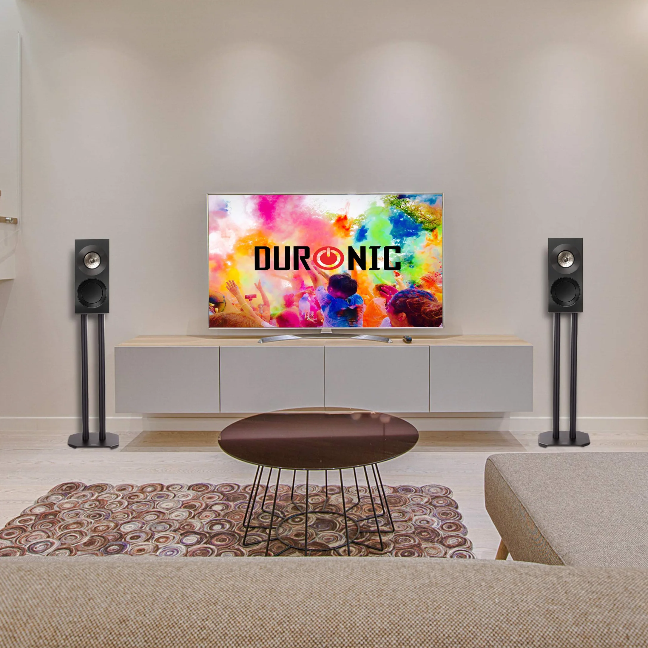 Duronic SPS1022-60 Universal Lautsprecherständer, Höhe 60cm, Heimkino Boxenständer für Surround Sound, 15kg Tragfähigkeit, für Satteliten Lautsprecher