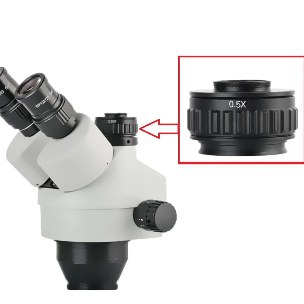 C-Mount Objektiv Adapter, 0,5X Mikroskop Adapter Objektivadapter Okular C-Mount Objektiv, 38mm CTV Mikroskop Objektiv Adapter Objektivhalterungsadapter für CCD Kamera Digitales Okular