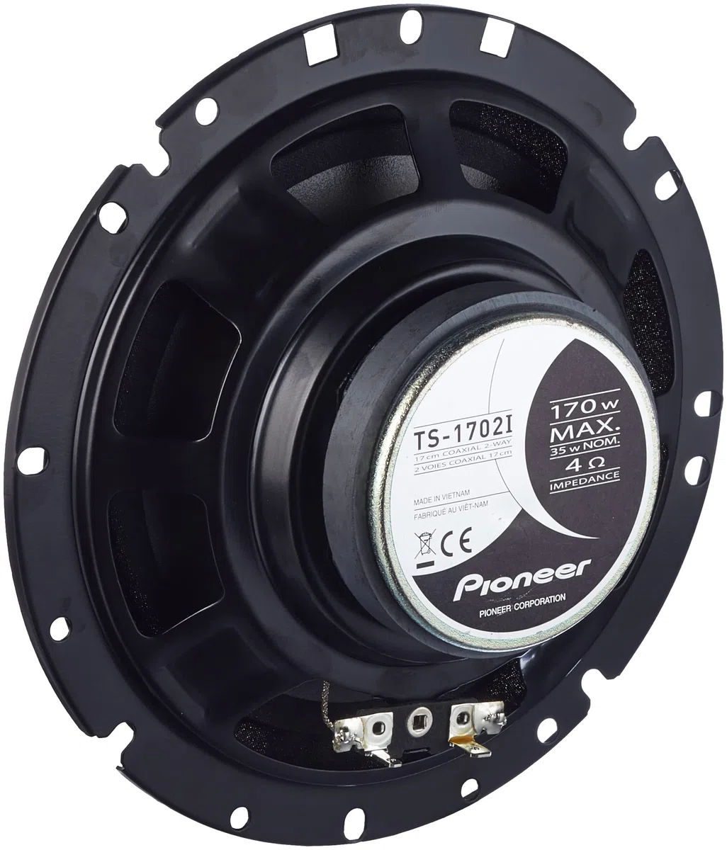 Pioneer TS-1702I 17 cm markenspezif. 2-Weg-Koaxiallautsprecher Set, 2 Lautsprecher (je 170W max., 35W Sinus), kraftvoller Klang, hoher Wirkungsgrad, 46 mm Einbautiefe, 147mm Einbauausschn., mit Gitter