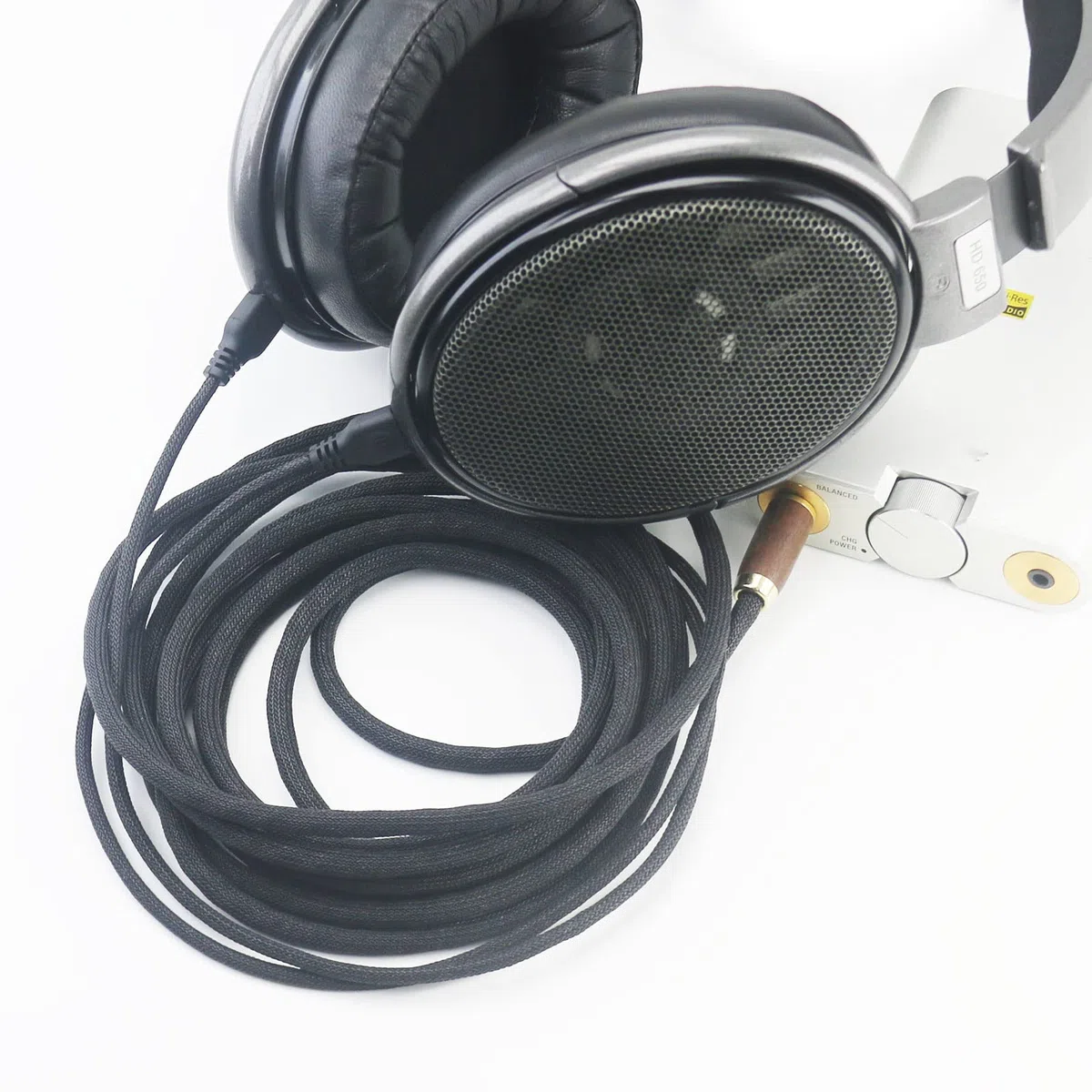 Symmetrisches Kabel, 4,4 mm, 6N, OCC Kupfer, Silber, kompatibel mit Sennheiser HD650, HD600, HD580, HD660S, HD58X, Massdrop HD6XX Kopfhörer, Walnuss, 3 m