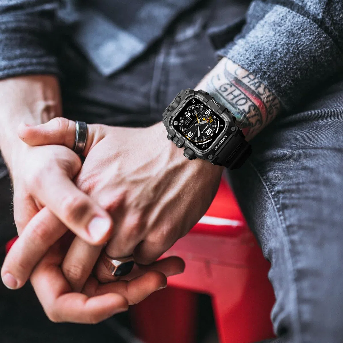 SAMBODHI wasserdichte Hülle und Armband, kompatibel mit Apple Watch Serie 10, 9, 8, 7, 6, bietet robusten Schutz für Modelle der 44 mm, 45 mm, 46 mm, 49 mm