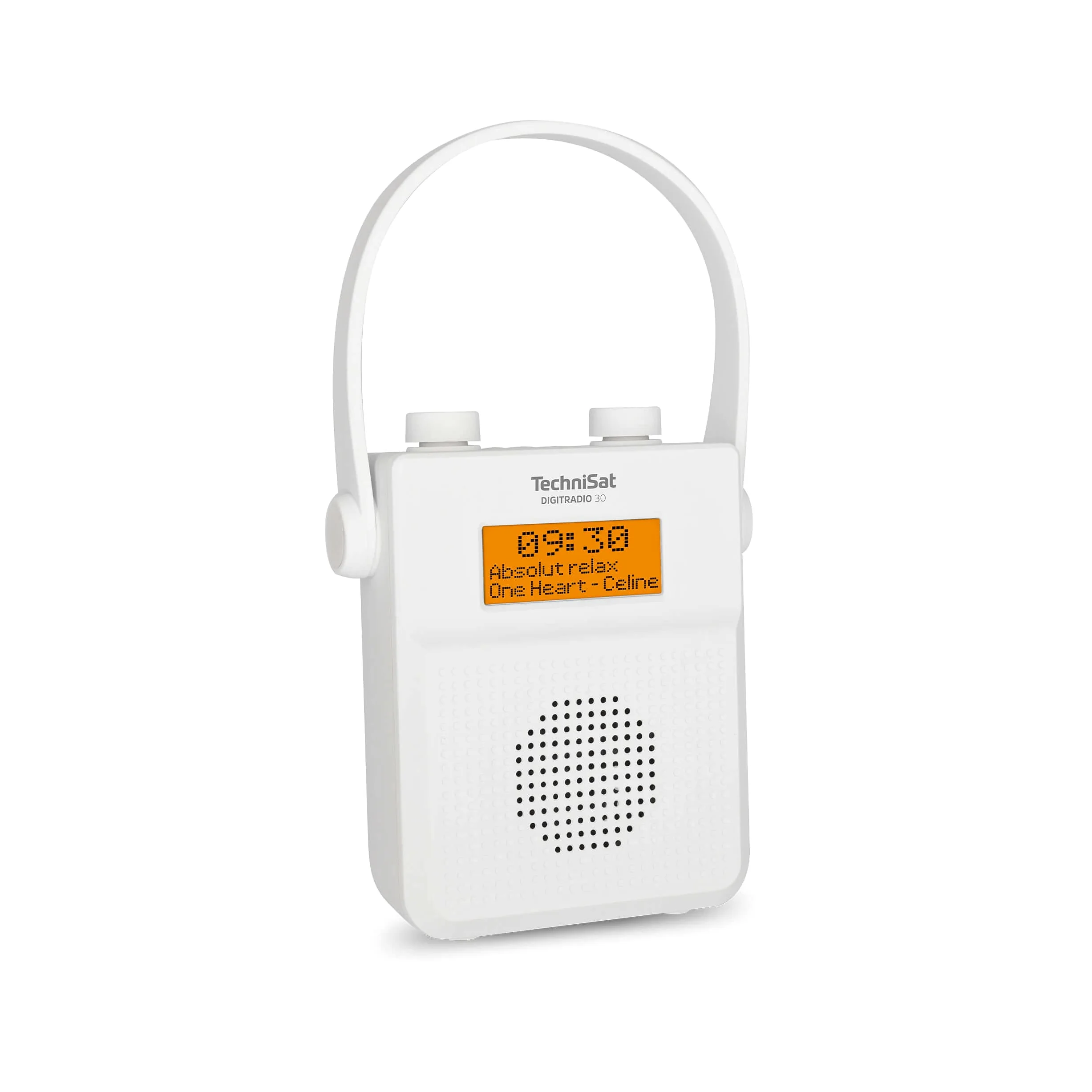 TechniSat DIGITRADIO 30 - wasserdichtes DAB+ Duschradio (UKW, DAB Digitalradio, integrierter Akku, Bluetooth, wasserdicht nach IPX5, Wecker, Favoritenspeicher, Kopfhörer-Anschluss) weiß