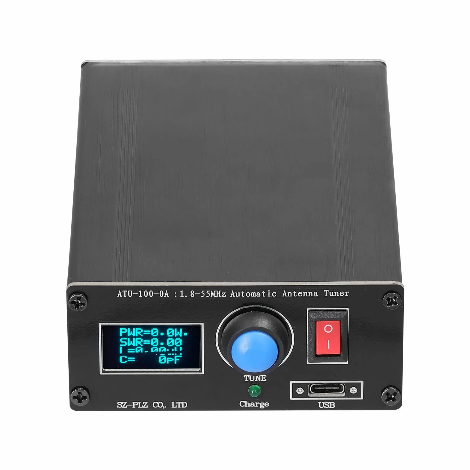 Irfora ATU-100-0A 1,8-55 Mini automatischer Antennentuner 0,91 Zoll OLED Display Aluminiumlegierung Außengehäuse mit 1500mAh Akku