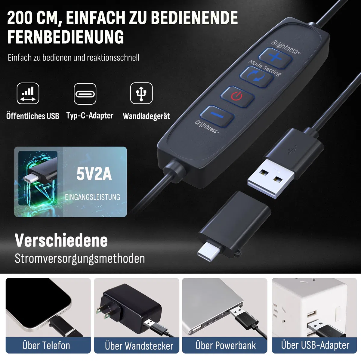 Video Licht Set, 2-Pack 25x20 cm 15 W LED Studio Fotolicht, Dimmbares 2800–6500K Kamera Licht für Video/Streamen von Selfies/Porträts im Innenbereich, Licht mit 160cm Stativ/TypC Adapter (2-Pack)