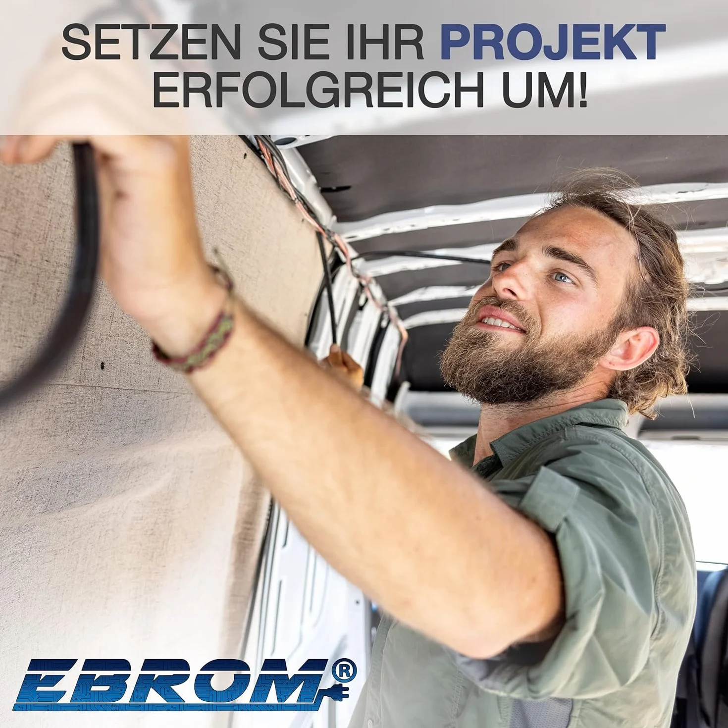 EBROM - 2 Meter Batteriekabel - rot und schwarz - Pluskabel und Massekabel - 16mm2 | 16 mm² | 16 mm2 - Vollkupfer 99,9% OFC Kupfer Stromkabel - Ihre Länge: je 2 Meter