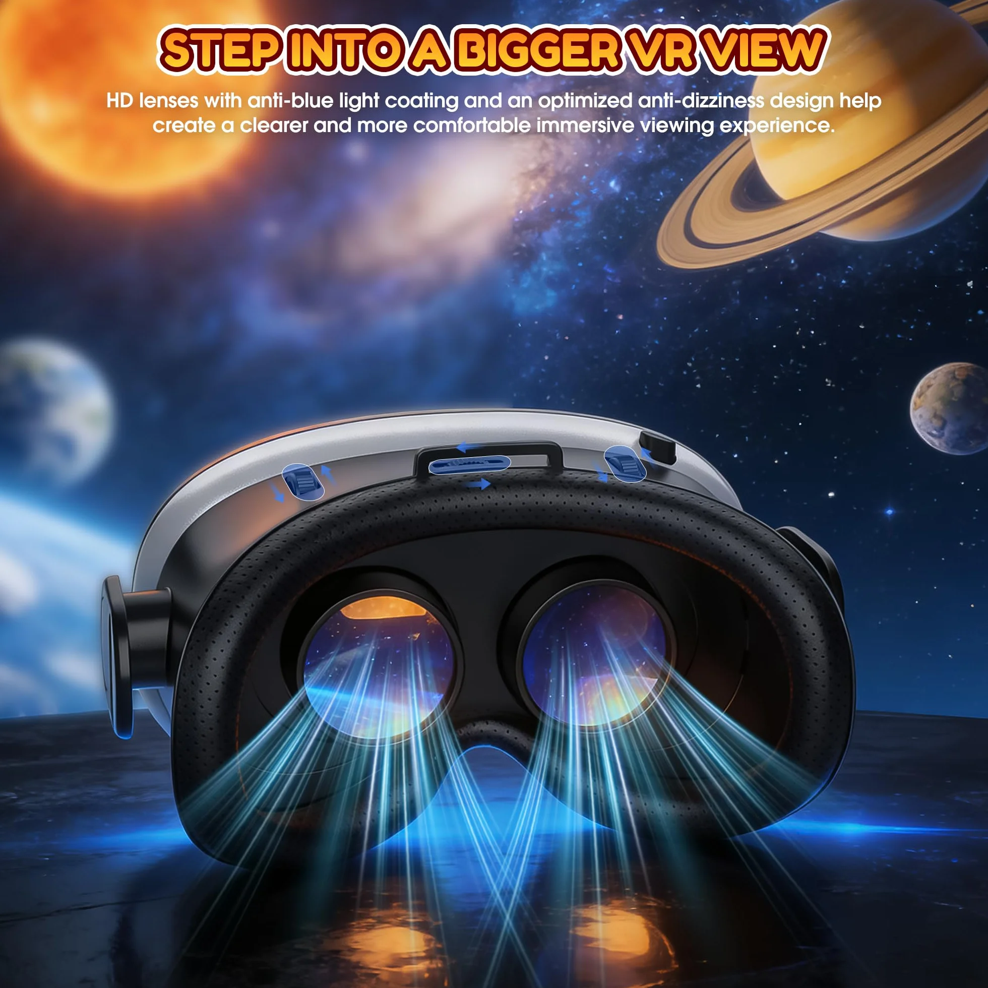 XWP VR Brille Handy, 3D Virtual Reality Headset Für Smartphone, Kompatibel Mit iPhone/Android (4.7–7.0"), Mit HD-Optiklinse, Perfekt Für Lernen, Gaming&Filme, Geburtstagsgeschenk Für Kinder & Familie