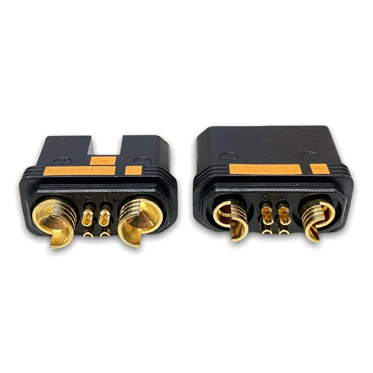 2X Paar Premium Antiblitz Hochstrom QS10 EC10 Goldstecker Steckverbinder Verpolsicher 180A bis 240A für KFZ PKW Boot Motorrad E-Bike E-Scooter Elektro Fahrrad E-Roller Akku DIY