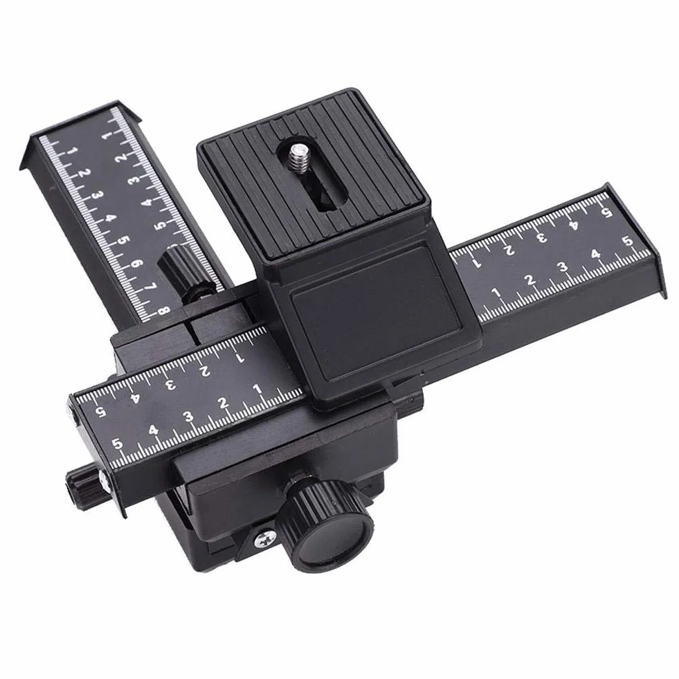Kamera-Schieberegler Dual Achse 4-Wege Makroschiene Focusing Rail Slider,mit 1/4 "Befestigungsschraube für Nahaufnahme