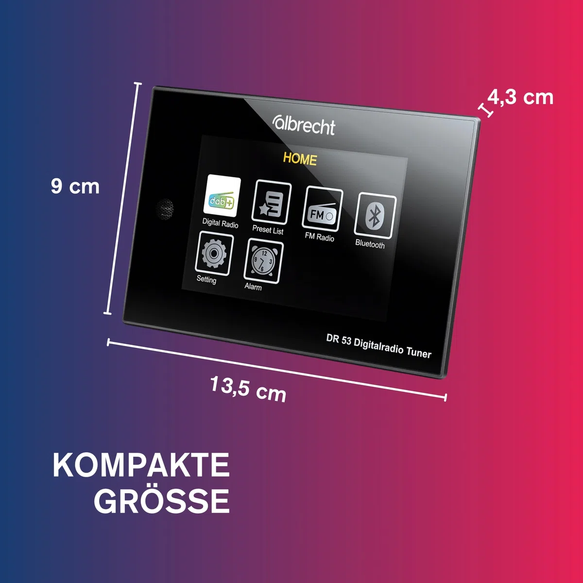 Albrecht DR 53 Digitalradio-Adapter, DAB+, UKW & Musik-Streaming Tuner für Stereoanlagen, 27251, mit Farb-Display & Fernbedienung