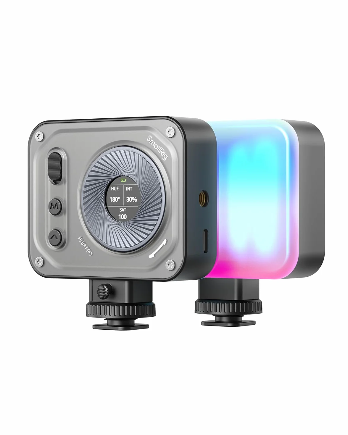 SMALLRIG Vibe P108 Pro RGB-Videoleuchte, Tragbare LED-Kameraleuchte für Fotografie, Blitzschuhleuchte, CRI95+, 2500-6500 K, 12 Effekte, Fülllichtzubehör für Content Creator, Streaming - 4661