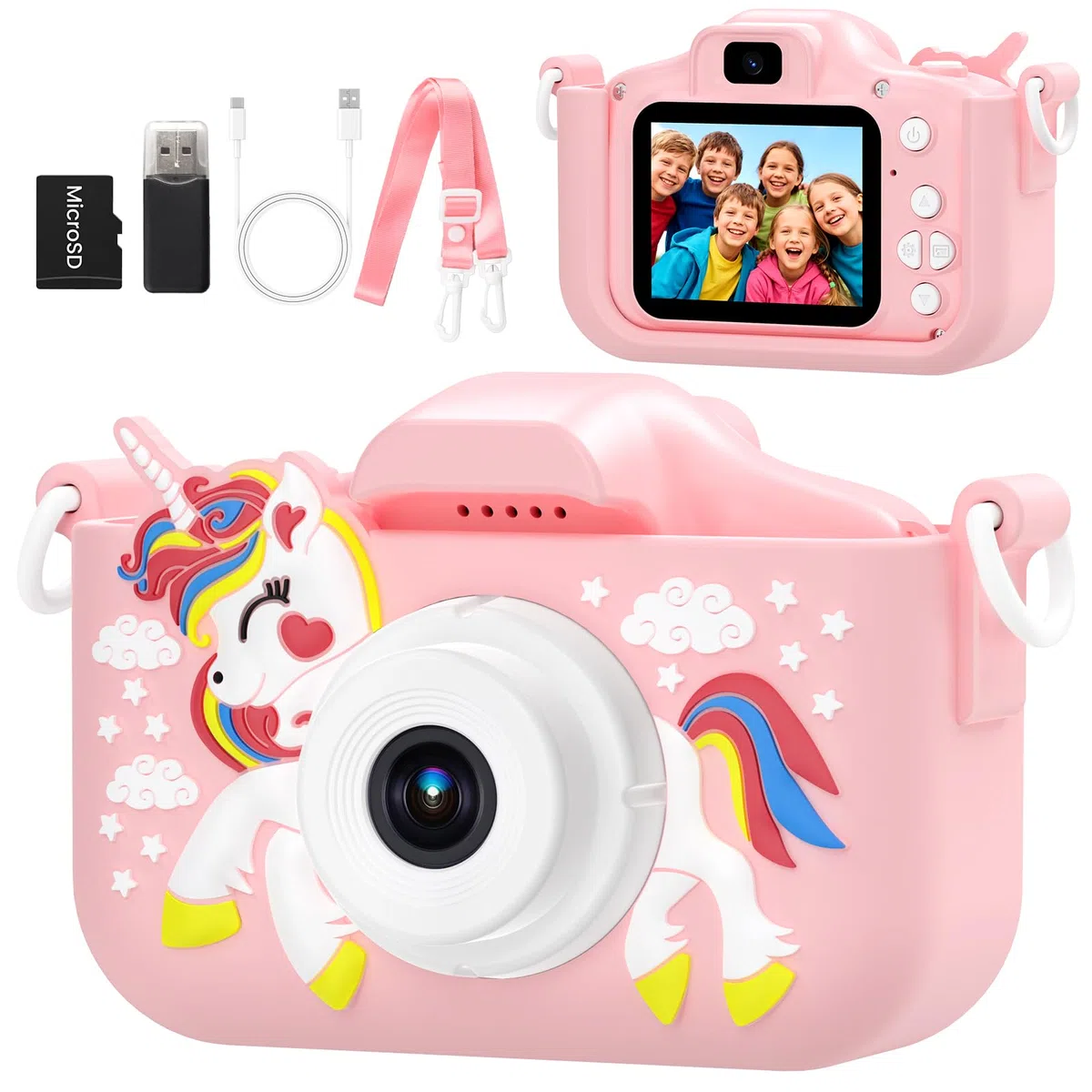 Kinderkamera Sofortbildkamera mit 1080P Fotos Drucken, 32GB Karte, 3 Rollen Druckpapier, Geschenke für Jungen Mädchen 3-12 Jahren
