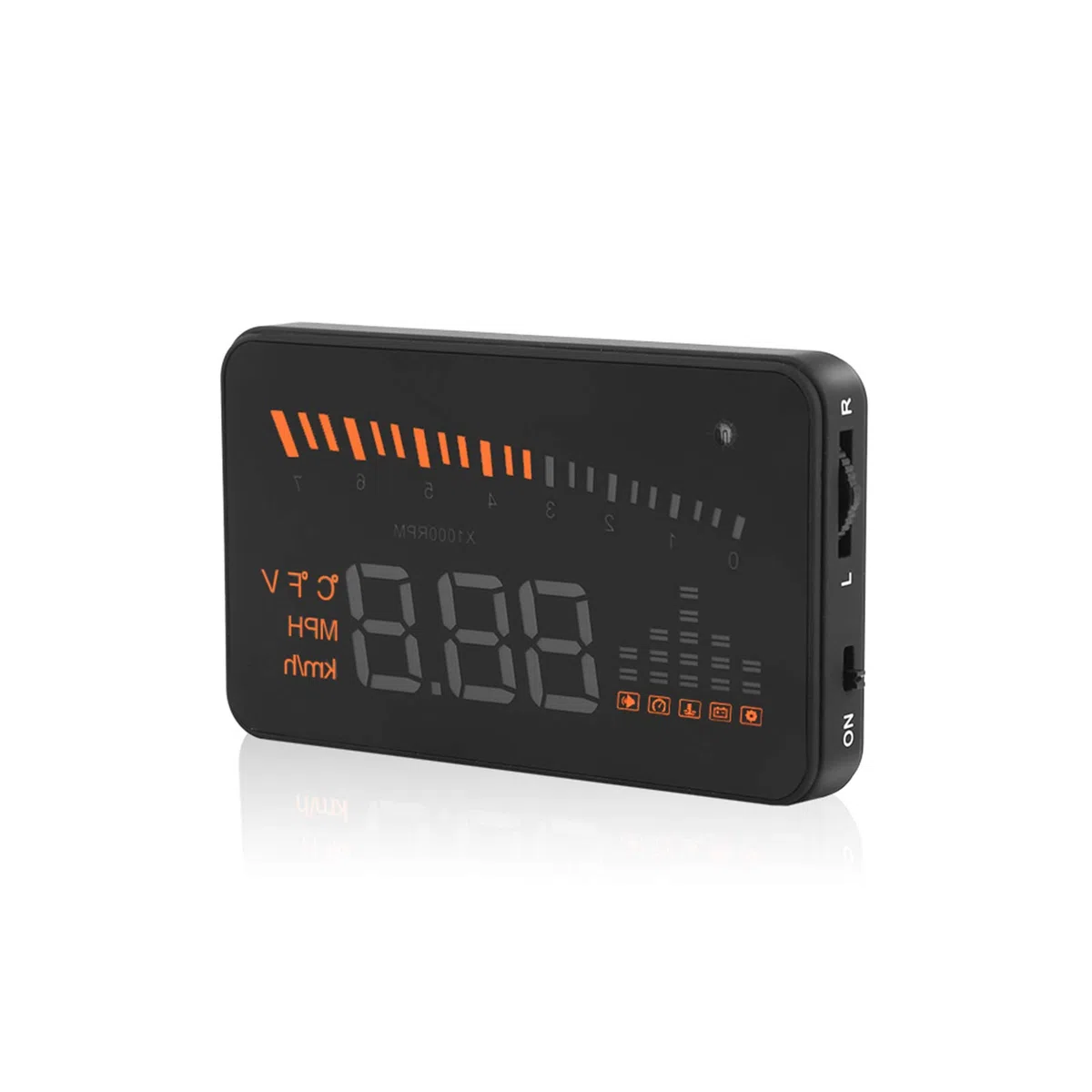 Headup Display Auto, Auto HUD Alarmsystem Universal 3 Zoll Heads Up Display Auto Mit LED Digtalanzeige OBDII Schnittstelle Geschwindigkeit Warnung Windschutzscheibe Projektors System für Auto LKW