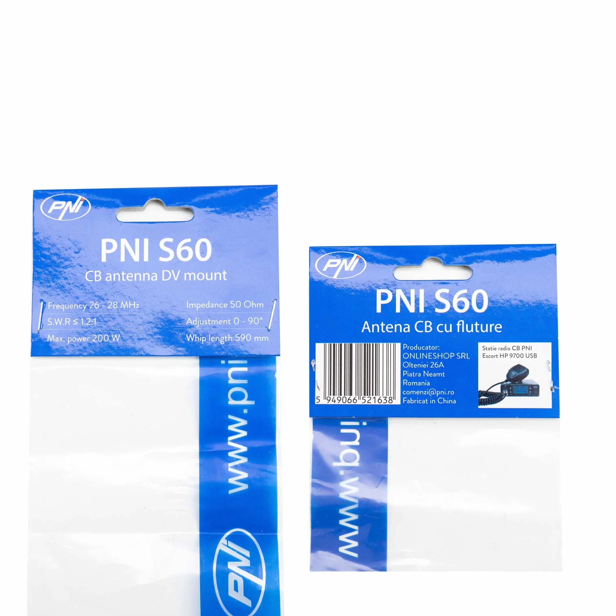 CB-Antenne PNI S60 mit Butterfly, Halterung, Kabel und PL-Stecker