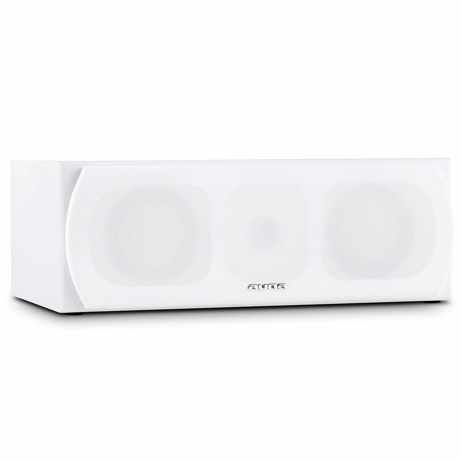 auna - Line 500 CS-WH, Center-Lautsprecher, Center Speaker, 60 Watt RMS, 2-Wege System, passiv, Zwei 10cm (4") Mitteltöner, EIN 2,5 cm (1")-Hochtöner, weiß
